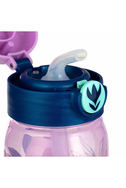 Micostore Παιδικό Μπουκάλι Νερού, Μπουκάλι με Καλαμάκι, 500 Ml, Κατεψυγμένο, Διαφανές Λιλά, Αναδυόμενο, Σχολείο και Νηπιαγωγείο