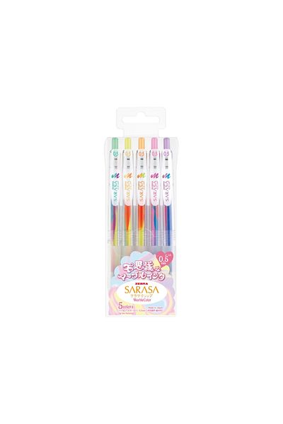 Zebra Pix Cu Gel Sarasa Marble 5 Culori/set
