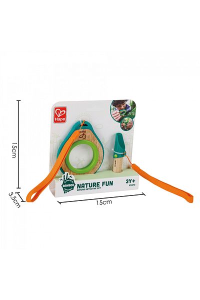 Hape Bamboo Magnifying Glass And Whistle, Children's Toy Set