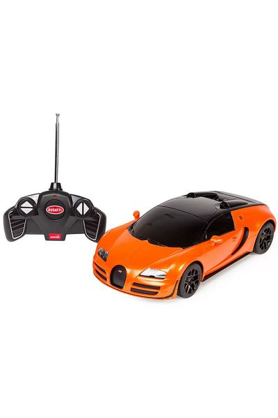 Rastar Masina Cu Telecomanda Bugatti Grand Sport Vitesse Portocalie Cu Scara 1 La 18