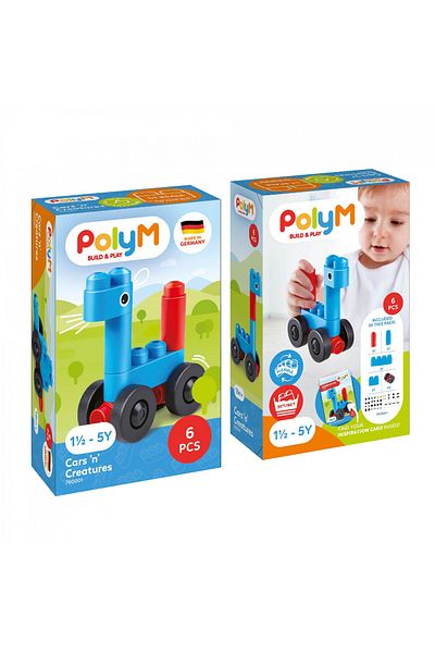 Hape Polym - Toy Cars And Creatures (8 PIECES)