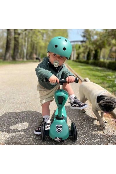 SCOOT AND RIDE Children's scooter with seat, convertible 2in1, HighwayKick 1 Forest, 1-5 years, up to 50 kg