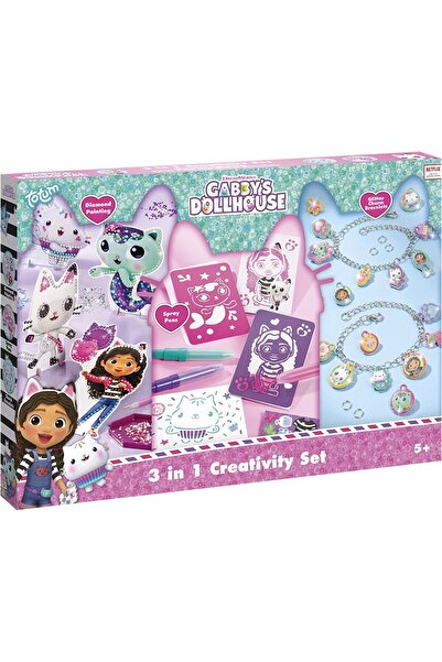 Totum Set creativ 3 in 1, Bratari cu pandantive, carioci spray si diamont pai...