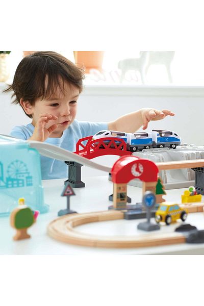 Hape Wooden Toy - City Train Set (48 PIECES)