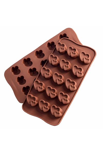 Micostore Chocolate Candy Mold, Hearts Model, Silicone, 15 Cavities, 20 X 10 Cm