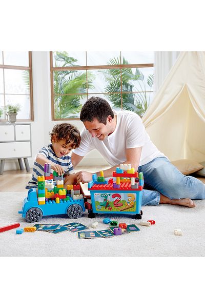 Hape Polym - Creative Truck With Trailer For Kids (114 PIECES)