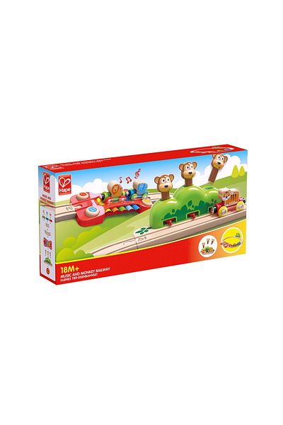 Hape Wooden Toy - Jungle Musical Train Track (19 PIECES)