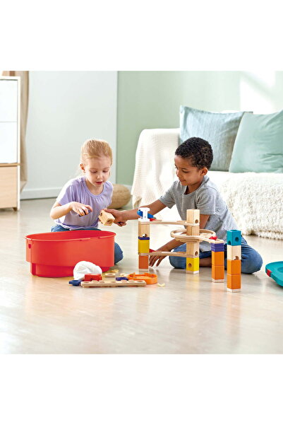 Hape Quadrilla Children's Toy - Ball Circuit - Set With Buckets (90 PIECES)