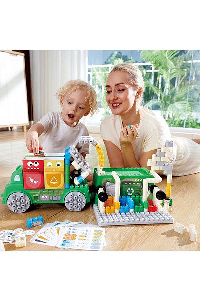 Hape Polym - Toy Garbage Truck (101 PIECES)