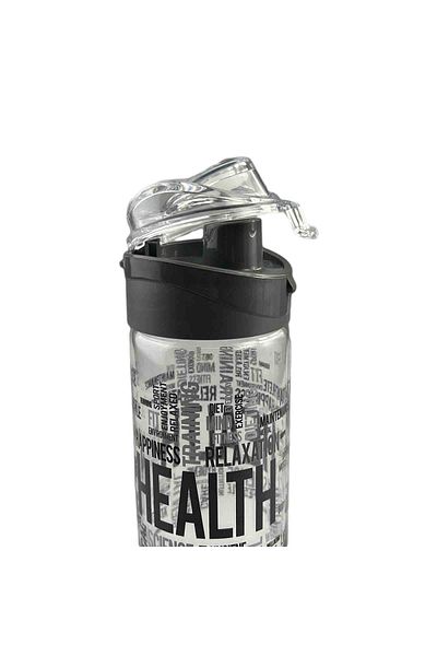 Micostore Reusable Water Bottle, Glass Bottle With Click Lid, 500 Ml, Gray