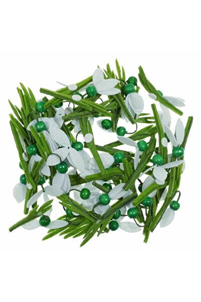 Micostore Σετ 2 Χιονόσταυρων από Τσόχα με Αυτοκόλλητο, Χειροποίητο, Φιγούρα από Τσόχα για Μάρτιζορ ή Διακόσμηση, 7 Εκ.