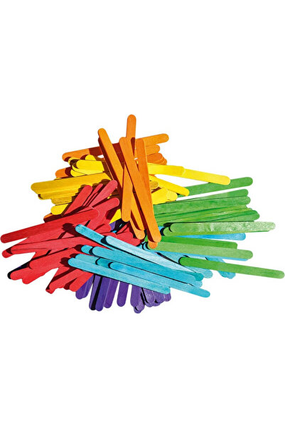 Junior Set de 100 de bețișoare, bețișoare din lemn, colorate, accesorii de ar...