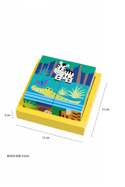 Orange Tree Toys Κύβοι ζώων της ζούγκλας,