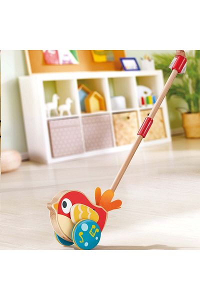 Hape Wooden Push Toy - Lily The Musical Bird