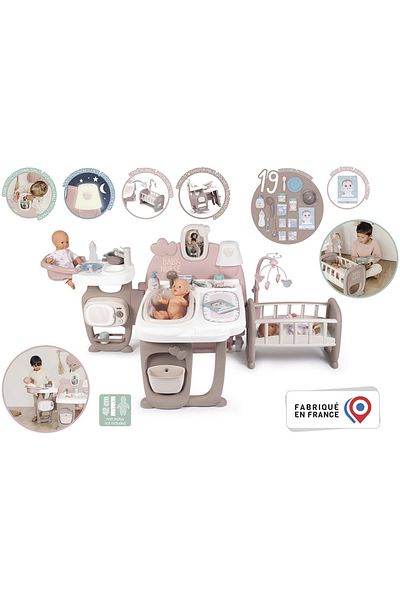 Smoby Baby Nurse Doll's Play Center Brown With 23 Accessories
