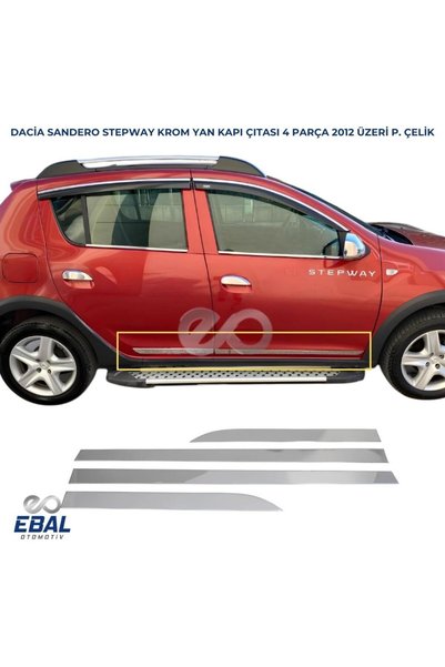 EBAL OTO AKSESUAR Dacia Sandero Stepway Krom Yan Kapı Çıtası 4 Kapı 2012 Ve Ü...