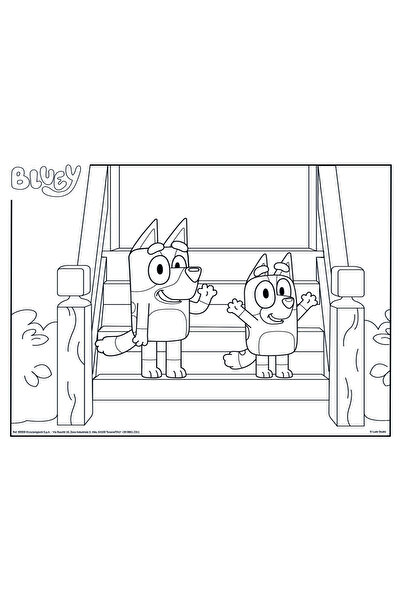 Lisciani Coloring Puzzle - Bluey & Mr Monkey Jocks (24 PIECES)