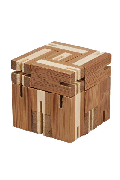 Fridolin Logická hra 3D bambusové puzzle Flexi-cube