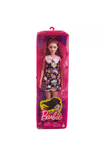 mattel Papusa Barbie Fashionista Satena Cu Rochie Cu Imprimeu Floral