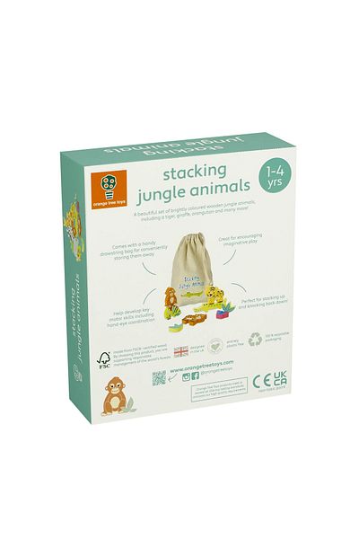 Orange Tree Toys Παιχνίδι στοίβαξης ζώων της ζούγκλας,