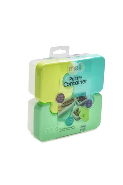 Melii Recipient Hrana Bebe Model Puzzle, , Albastru&verde