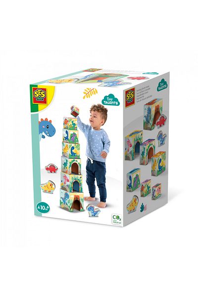 SES Creative Stacking toy for children - Tower with dinosaur figures