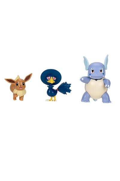 Pokemon - Set Of 3 Action Figures, Eevee #1, Murkrow, Wartortle W21