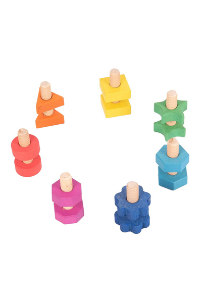 TickiT Nuts & Bolts, Set Suruburi Si Piulite Din Lemn, 14 Piese