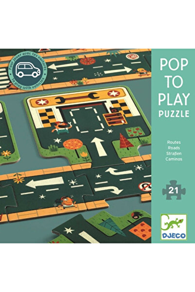 djeco Puzzle Gigant Drumuri - Traseu Masinute