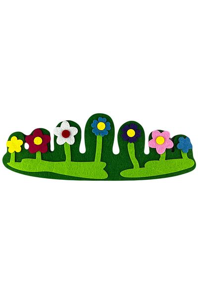 Micostore Felt fence, with flowers, 27 x 10 cm, 1 pc/set, art & craft accessories for children