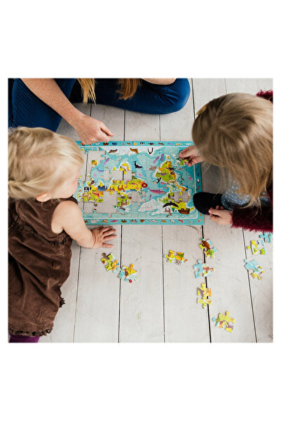 Dodo Puzzle - Harta animalelor lumii (80 piese)