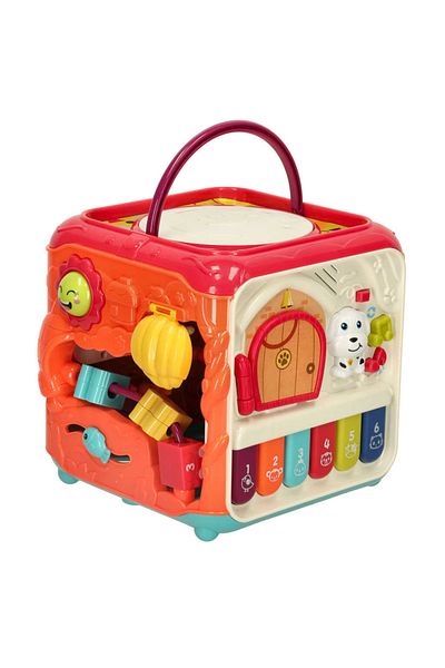 Micostore Jucarie Cub Interactiv Centru De Activitati Bebelusi, 6in1, Sortare Forme,ciocanitoarea,pian,muzica