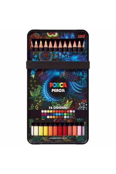 POSCA Σετ 36 Χρωματιστά Μολύβια, Λιπαρό Κερί, Kpe-200