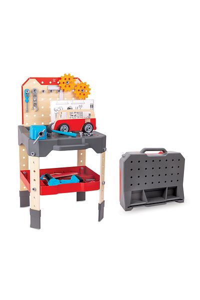 Hape Wooden Toy - Workbench For Car Service And Repairs (71 PIECES)