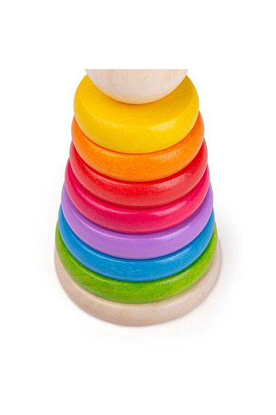 BigJigs Wooden Pyramid - Rainbow