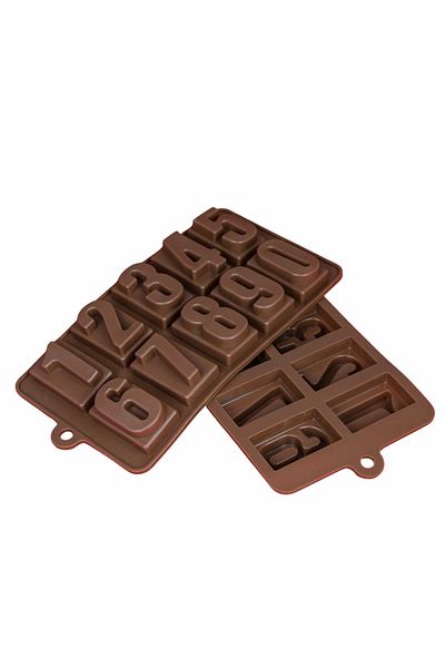 Micostore Silicone Chocolate Mold, 10 Cavities, Numbers 0 - 9 Pattern