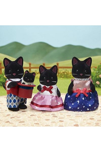 Epoch Figurine Sylvanian Families-Familia Pisicutelor Negre