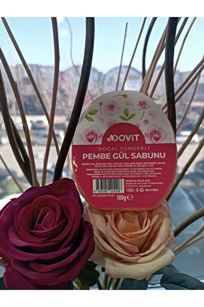 Dovit دوفيت صابون الورد الوردي الطبيعي مع الإسفنجة 100 جرام.
