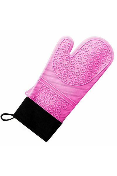 COOKSTYLE Manusa Bucatarie Cuptor, Antitermica, Lunga, Protectie Silicon, Anti-alunecare, 36 Cm, Roz