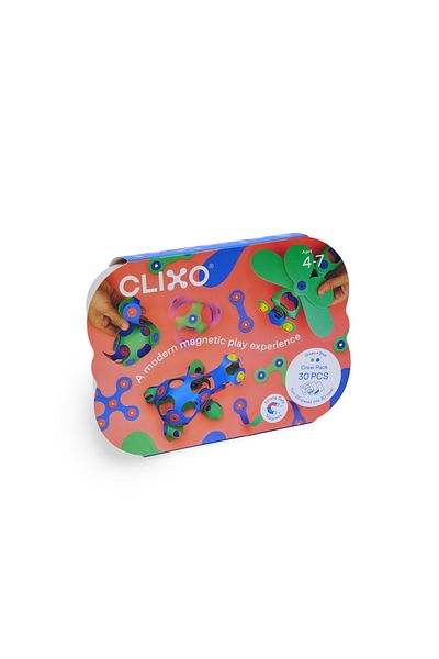 Clixo Magnetic Building Game - Crew Blue & Green (30 PIECES)