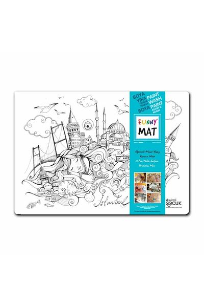 Funny Mat Plansa Cu Desene De Colorat, Model Istanbul, Reutilizabila, 48 X 33.5 Cm