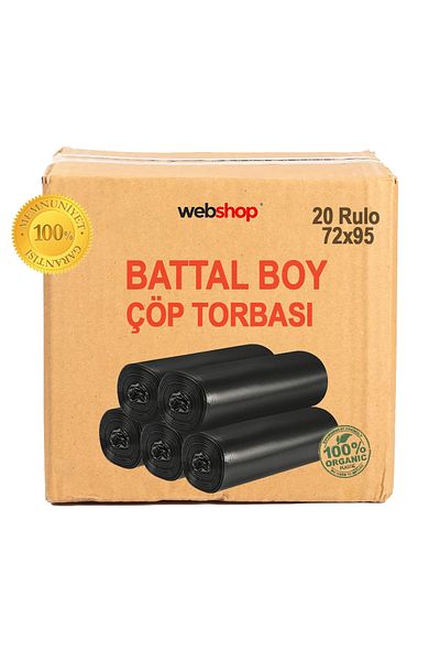 naft 20 Rolls of Garbage Bags, Large Size, 10 Packs (1 Box) 72X95 Garbage Bags