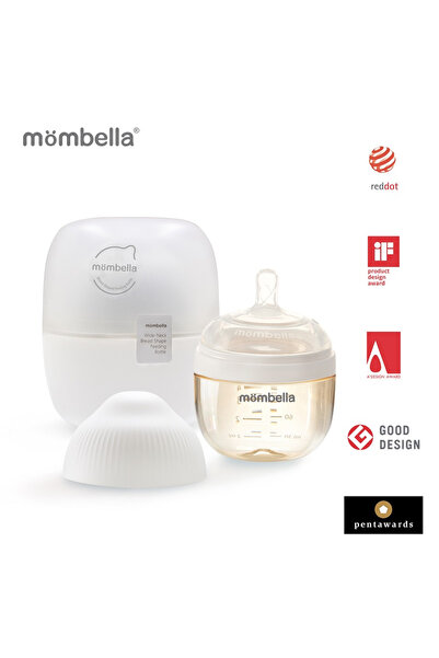 Mombella Biberon Anticolici Breast-like, 120ml, Tetina S Flux Lent, Ppsu, Ivory