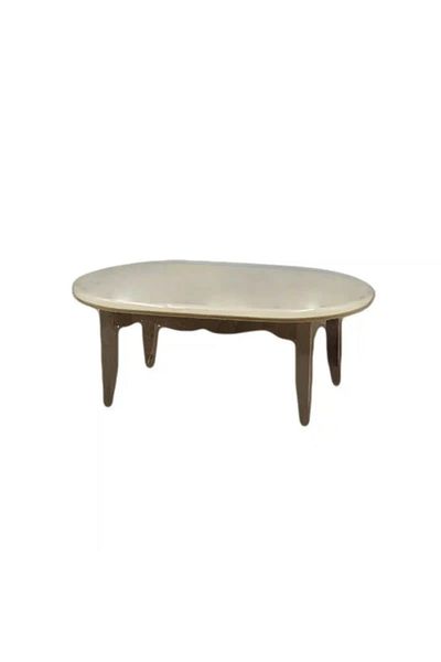 Micostore Living Room Table, Mini Wooden Furniture to Paint for Dollhouse, 3 Colors and Brush