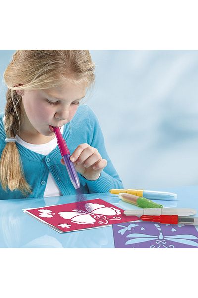 Totum Creative Drawing Set with Stencils and Color Changing Spray Pens - Magic Spray Pens
