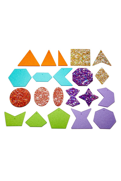 TickiT Glitter Shapes, Forme Colorate Cu Sclipici, 21 Buc.,