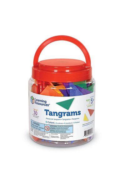 Learning Resources Six-Color Tangram Set, 180 Pieces