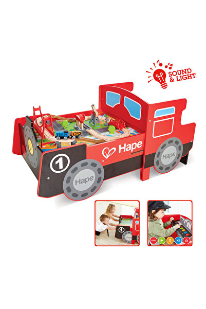 Hape Jucărie din lemn - Masă de cale ferată, în S-ul unei locomotive (32 de p...