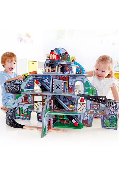 Hape Wooden Toy - Train And Mountain Mine Set (32 PIECES)