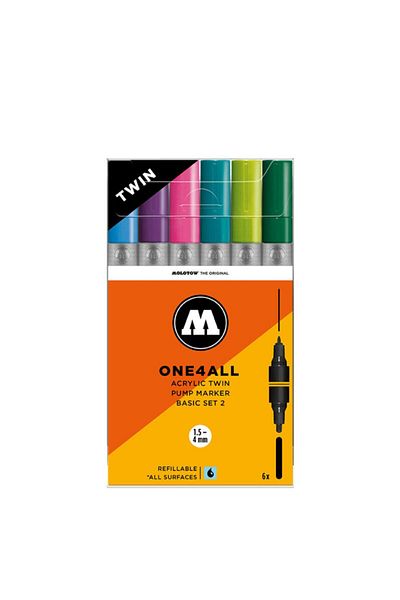 Molotow Marker Acrilic One4all 127hs 2mm Portofel Basic-set 2 6 Buc